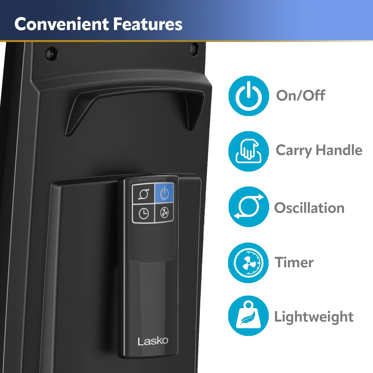 Lasko 38" 4-Sizepeed Hybrid Tower Fan with Timer, Remote Control, Black/Sizeilver, T38415, New