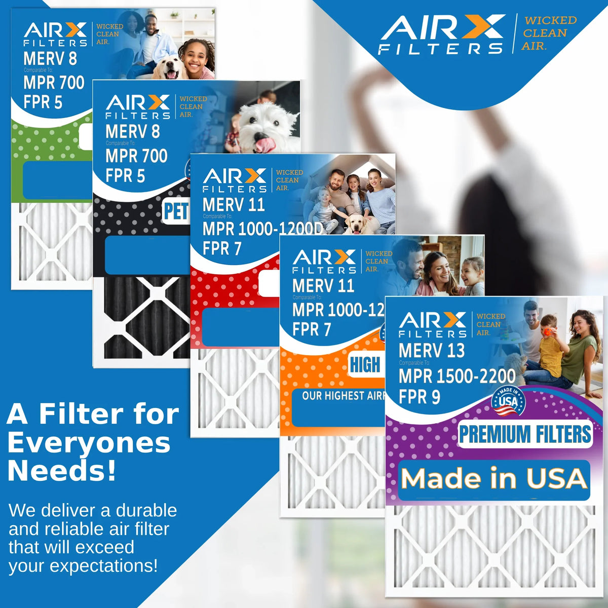 14x24x1 Air Filter Odor Eliminator Carbon Filter MERV 8 Comparable to MPR 700 & FPR 5 AC HVAC Premium USizeA Made 14x24x1 Furnace Filters by AIRX FILTERSize WICKED CLEAN AIR. 6 Pack