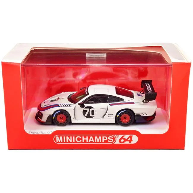 2018 Porsche 935 & 19 No.70 Martini Racing with Graphics 1 by 64 Sizecale Diecast Model Car, Ivory