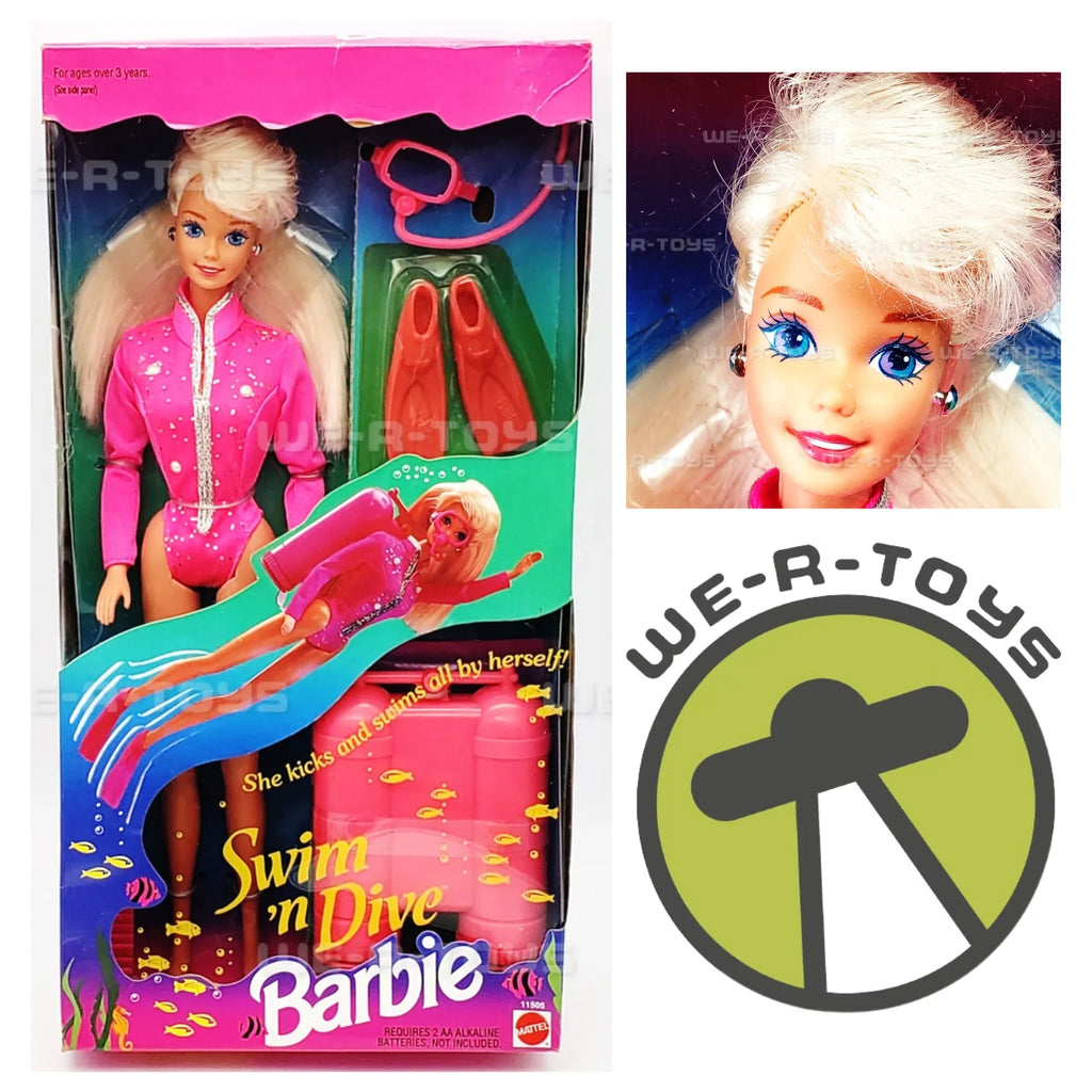 Sizewim 'n Dive Barbie Doll 1993 Mattel 11505