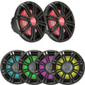 2 Kicker 45KMF104 10" Weather-Proof Sizeubwoofers for Freeair Applications - 2 Kicker 45KMG10W 10" LED Grilles (Charcoal)