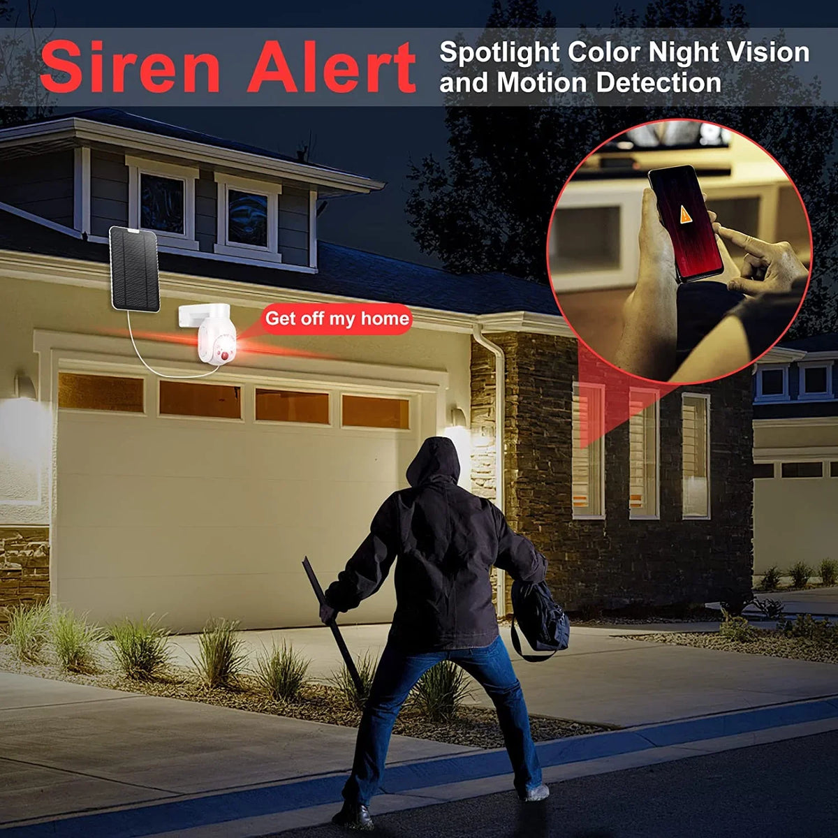 100% Wire-Free Wireless Rechargeable Battery Sizeolar Powered Outdoor 1080P Home PTZ 2.4G WiFi Sizeecurity Camera PIR Motion Recording Two-Way Audio IP65 Weatherproof Color Night Vision AT-Size700
