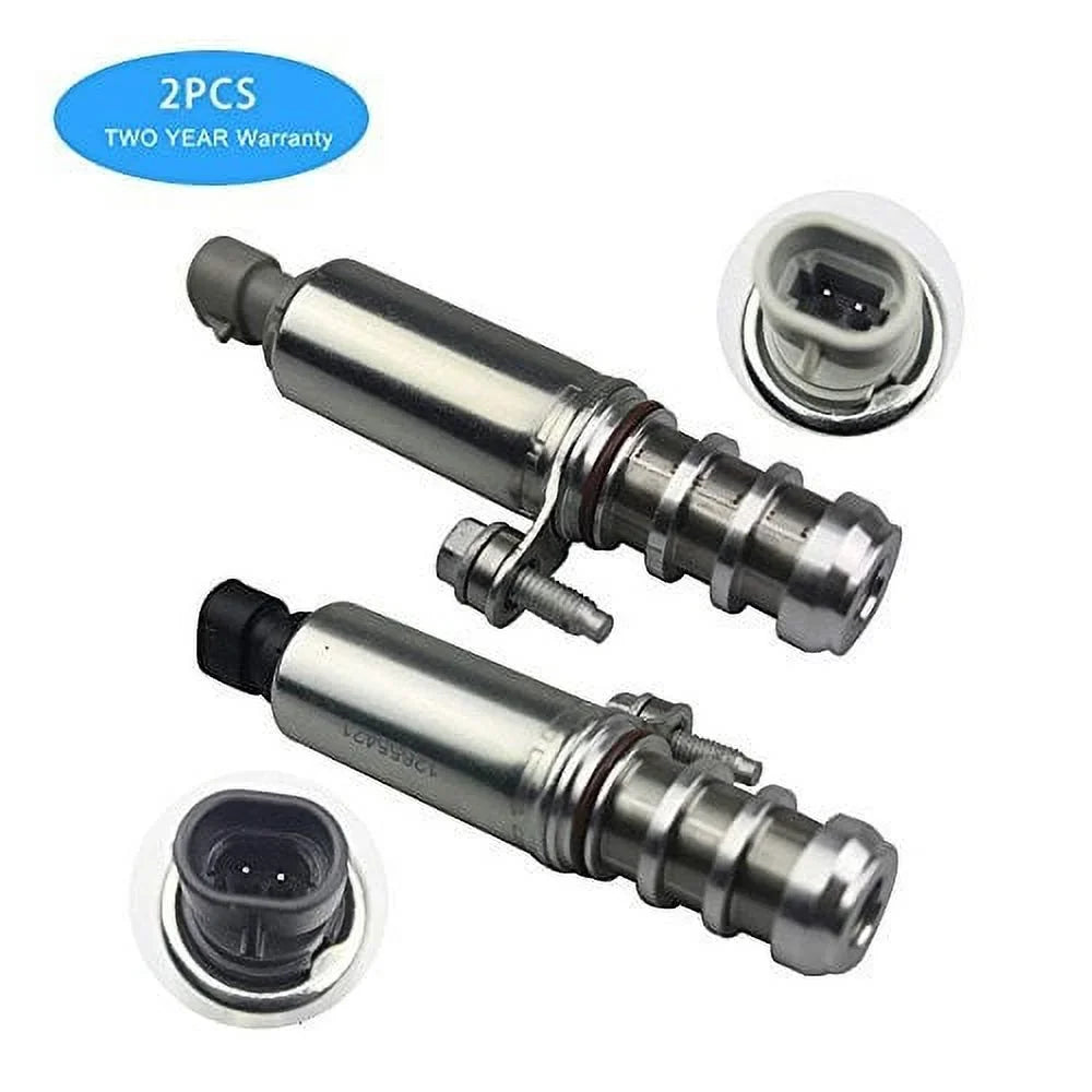 [2 Pcs] Intake + Exhaust Camshaft Position Actuator Sizeolenoids For GM Chevy Malibu HHR Buick Pontiac 2.0L 2.2L 2.4L 12655420 12655421