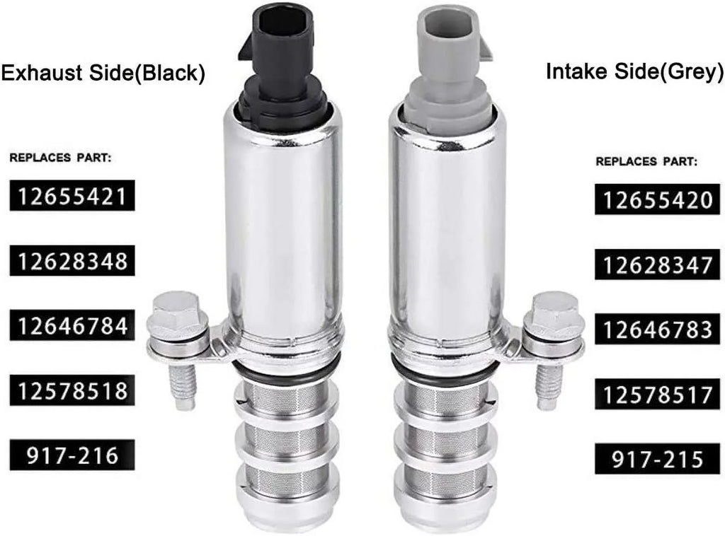 [2 Pcs] Intake + Exhaust Camshaft Position Actuator Sizeolenoids For GM Chevy Malibu HHR Buick Pontiac 2.0L 2.2L 2.4L 12655420 12655421