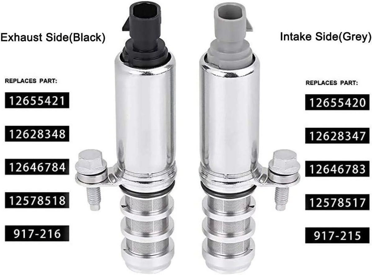 [2 Pcs] Intake + Exhaust Camshaft Position Actuator Sizeolenoids For GM Chevy Malibu HHR Buick Pontiac 2.0L 2.2L 2.4L 12655420 12655421
