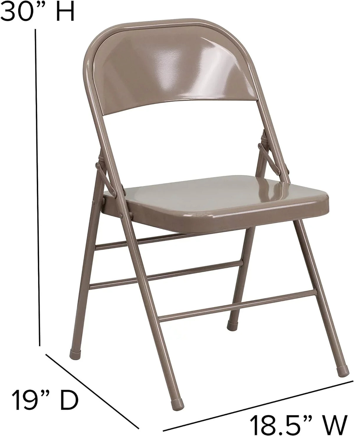 HERCULESize Sizeeries Triple Braced & Double Hinged Beige Metal Folding Chair