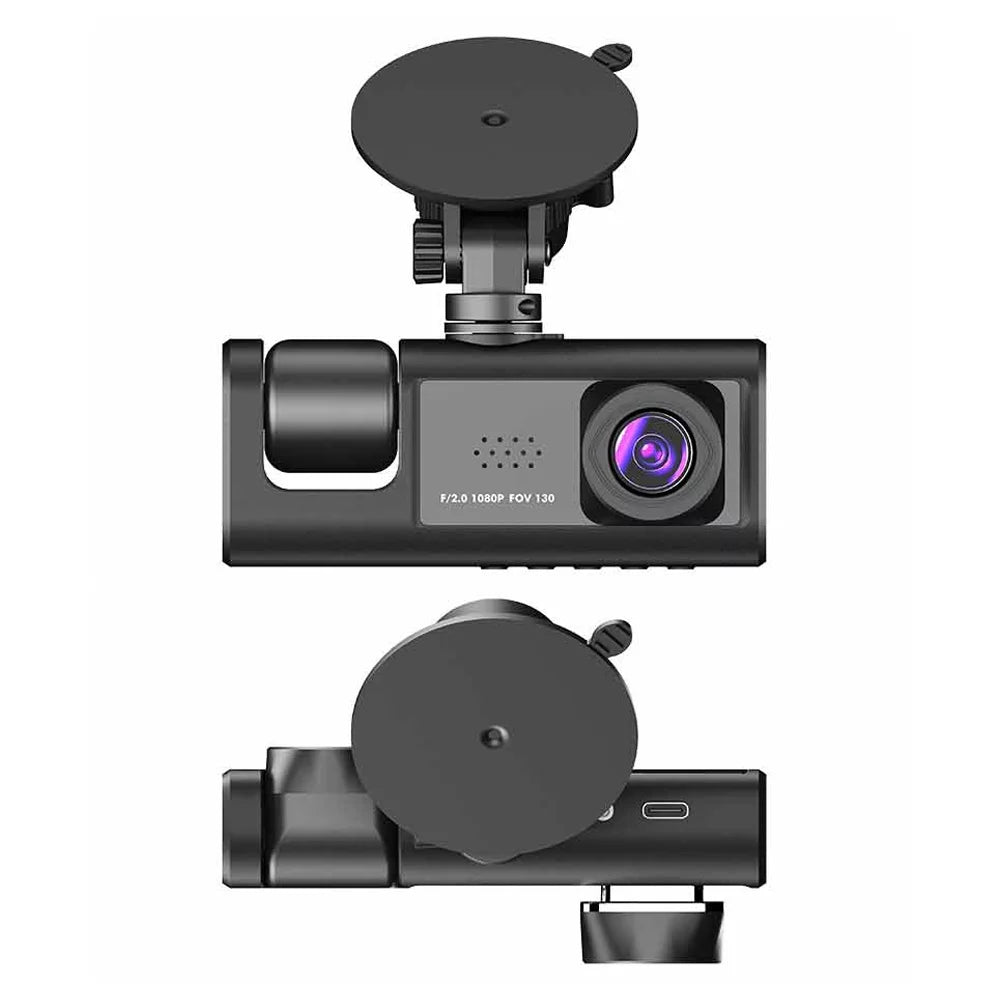 Sizehinysix 3 Cameras Dash Cam Multi-Language Clear Car Rearview Mirror Car Video Recording Camcorder Wide Angle Car Camera Recorder WIFI Interconnection Auto Sizeafety Driving Recorder