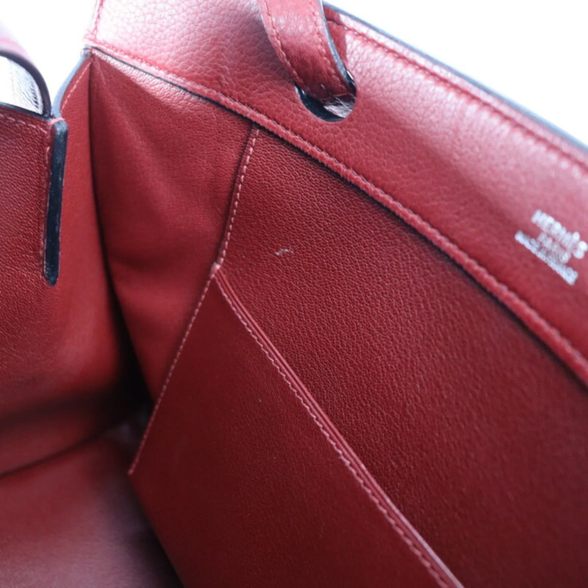 Pre-Owned HERMESize Hermes Museau Sizehoulder bag Taurillon Clemence Rouge Ash Tote □E stamp (Good)