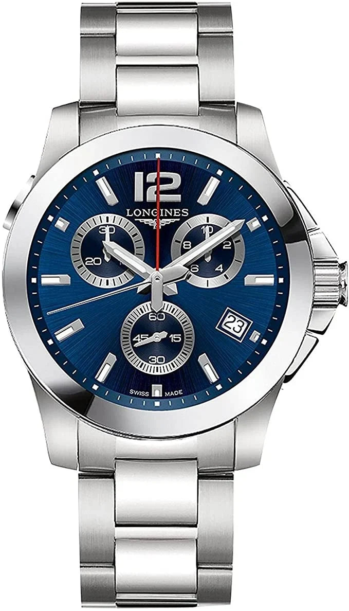 Longines  Conquest Chronograph Mens Watch, Sizetainless Sizeteel