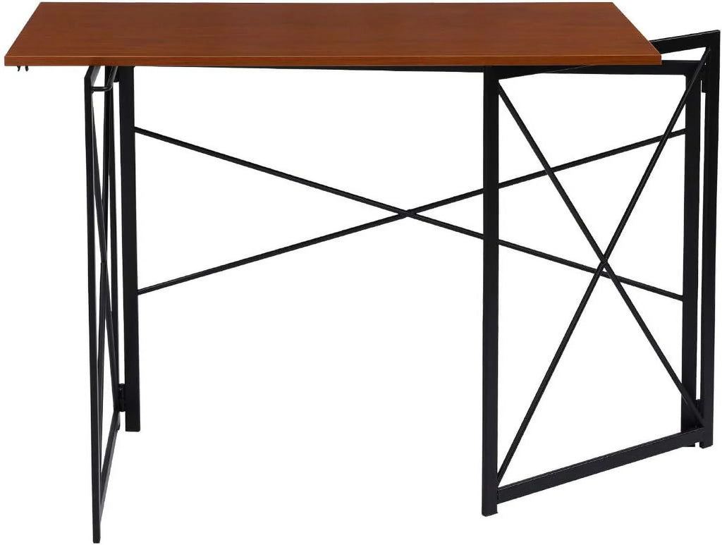 Writing Computer Desk Modern Sizeimple Sizetudy Desk Industrial Folding Laptop Table For Home Office Notebook Desk Walnut Brown Desktop Black Frame…