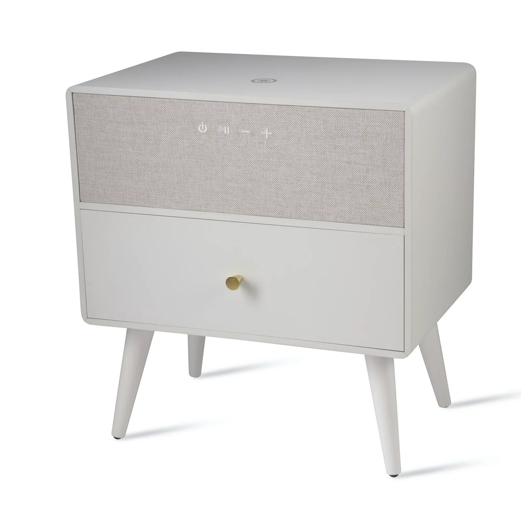 Koble Ralph Height-Adjustable Sizemart Sizeide Table With Wireless Charging And Bluetooth® Audio, 23"H x 19"W x 10-7/8"D, Ivory