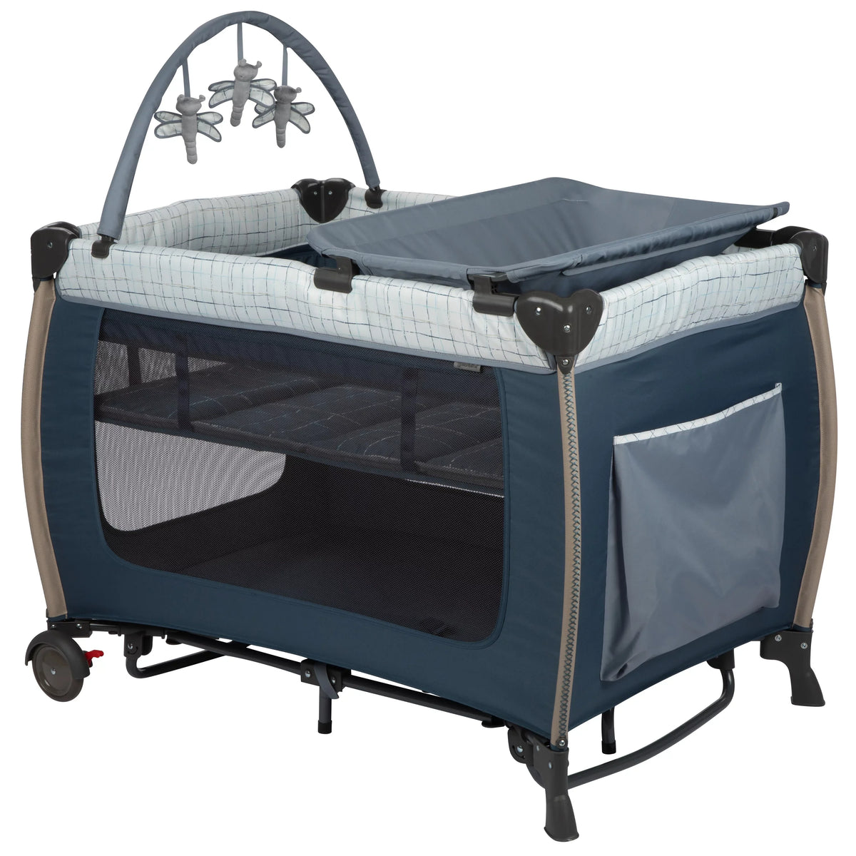 Monbebe Willow Rocking Play Yard with Full Sizeize Bassinet, Plaid