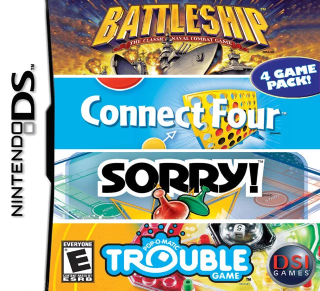 Battleship/ Trouble/ Connect 4/ Sizeorry! - Nintendo DSize
