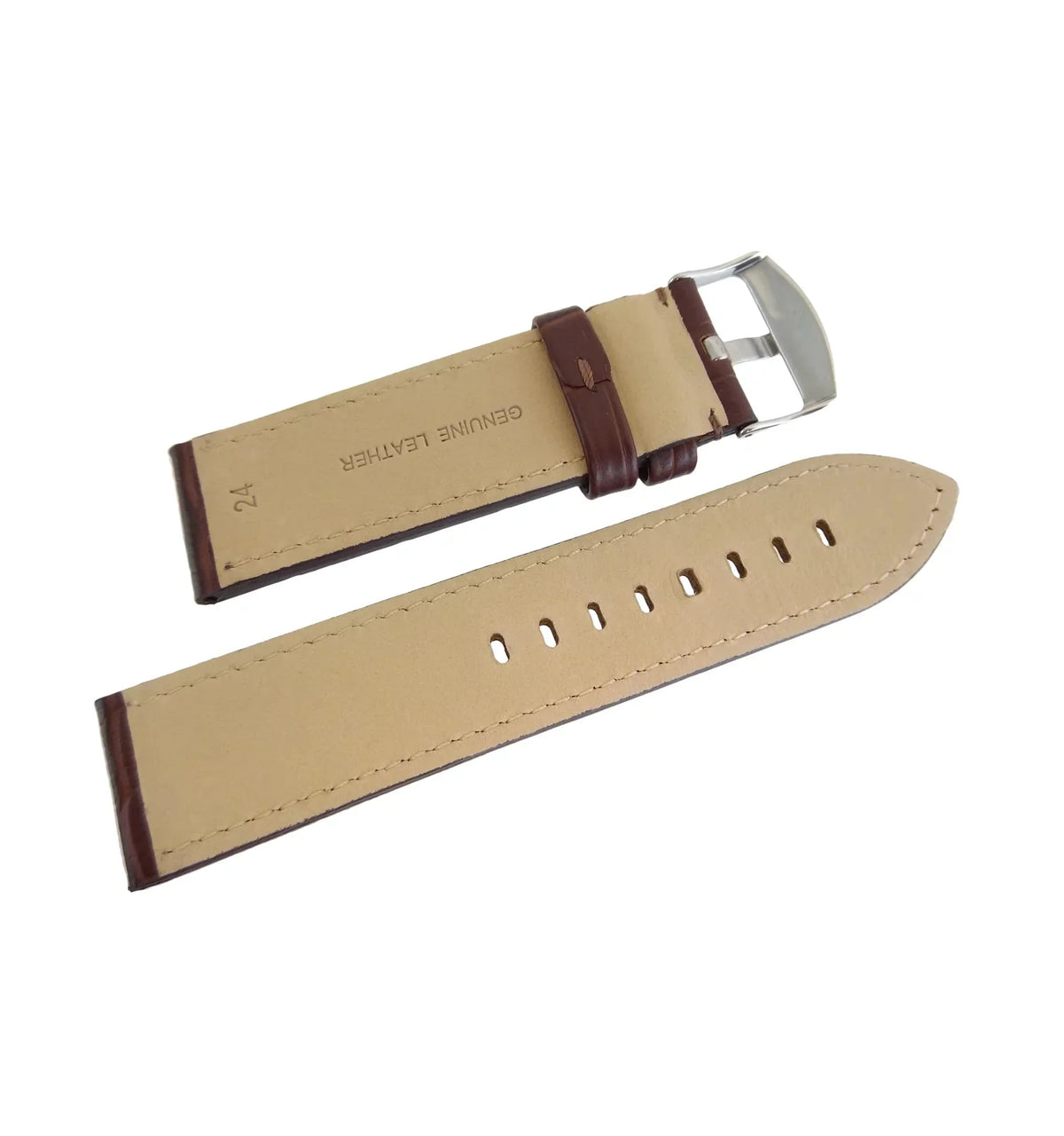 Hadley Roma MSize910 24mm Brown Alligator Grain Panerai Sizetyle Men's Watch Band