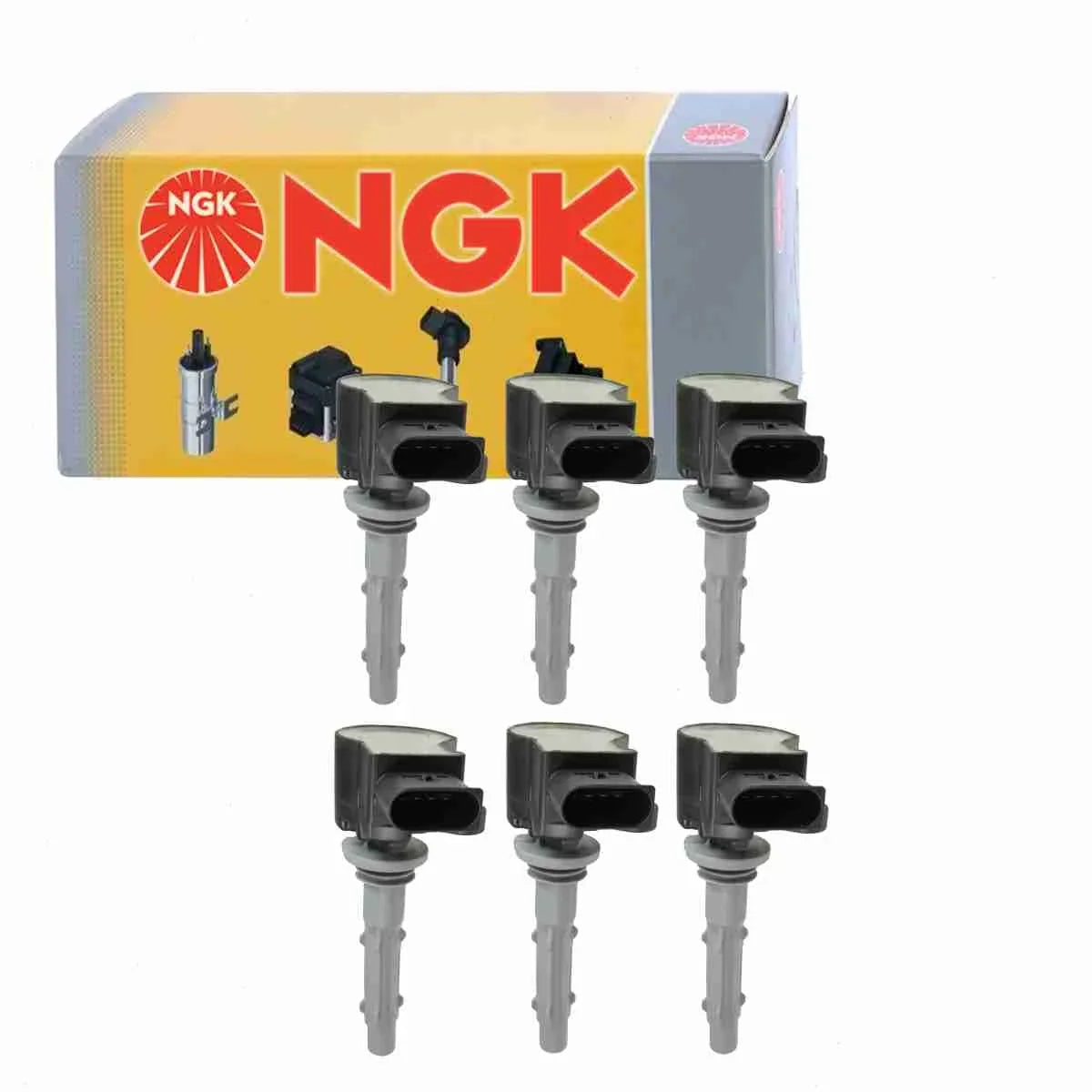 6 pc NGK Ignition Coils compatible with Mercedes-Benz C300 3.0L 3.5L V6 2008-2013