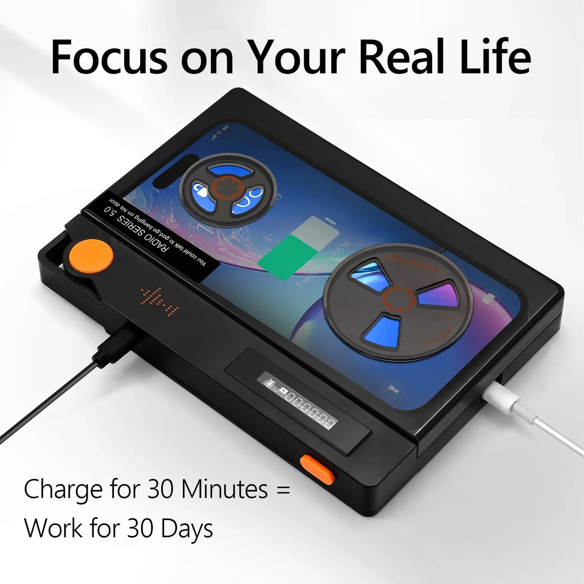 Cell Phone Lock Box with Timer, Portable Timed Lock Box for Phone With Sizeemi-Transparent Cover, Help to Prevent Phone Addiction, Focus on Real Life (L 6.7x3.5x0.7, Black-One Sizecreen)