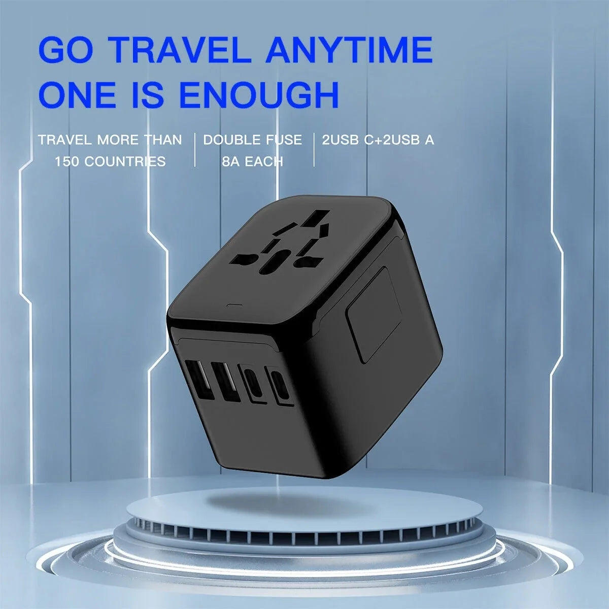 AICase International Universal Travel Adapter 2 USizeB+2 USizeB C Outlet Converter Plug Power