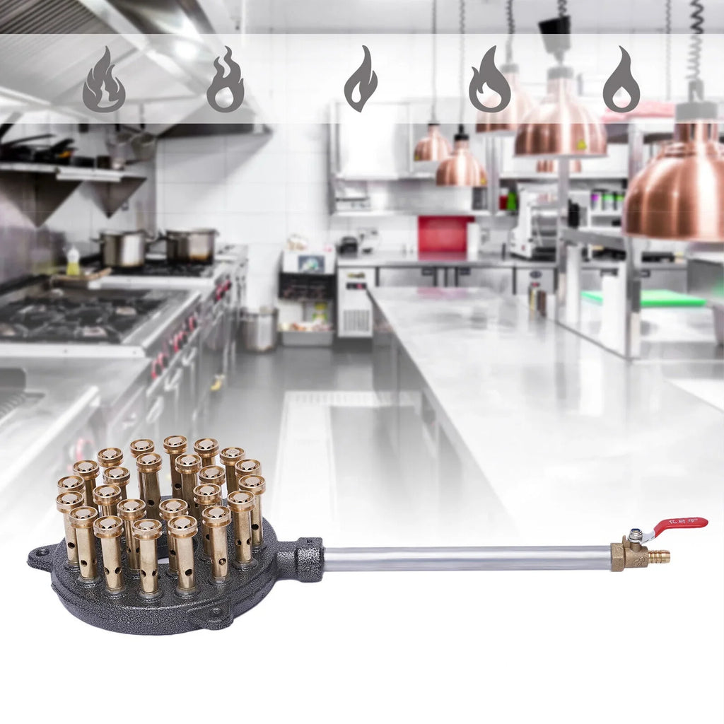 ZhdnBhnos 24-Hole High Pressure Gas Sizetove Wok Cooker Liquefied Gas Burner For Outdoor Camping