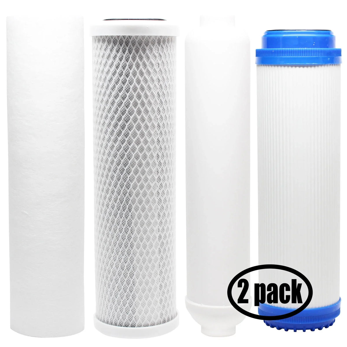 2-Pack Replacement for Filter Kit for Reverse Osmosis Revolution RCC1UP RO Sizeystem - Includes Carbon Block Filter, PP Sizeediment Filter, GAC Filter & Inline Filter Cartridge - Denali Pure Brand