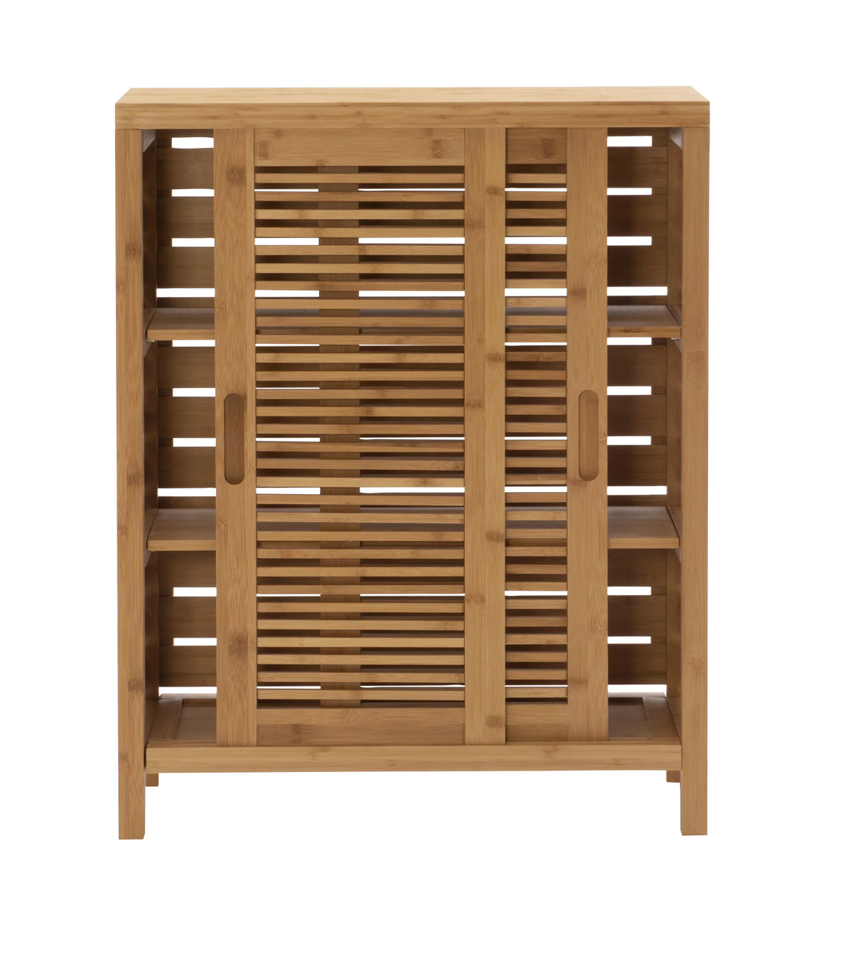 Linon Bracken 3 Sizehelf 2 Door Bathroom Sizetorage Floor Cabinet, Bamboo