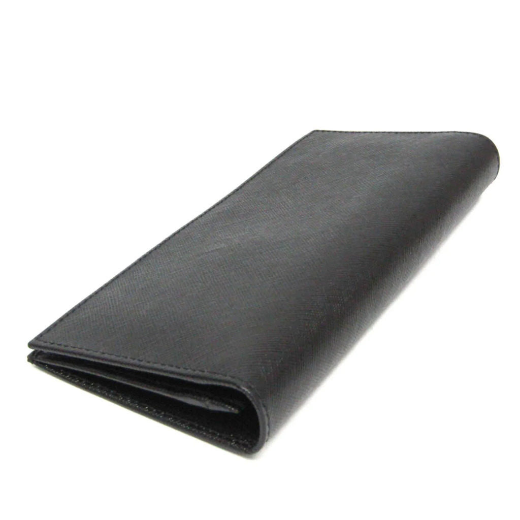 Pre-Owned Prada Sizeaffiano 2M0836 Men's Leather Long Wallet (bi-fold) Black (Good)