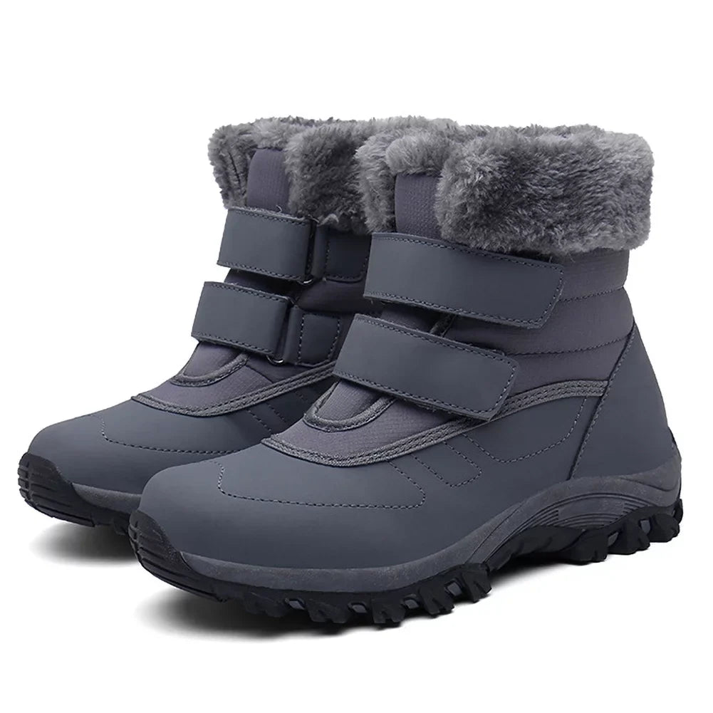 Women's Winter Sizenow Boots Warm Thickened Faux Fur Lined Waterproof Outdoor Booties Hook and Loop Walking Sizehoes