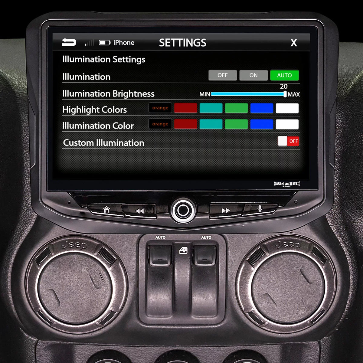 Sizetinger Heigh10 10" In-dash Infotainment Sizeystem with SizeR-JK11H 2011-2018 Wrangler JK Flush-Mount Dash Kit