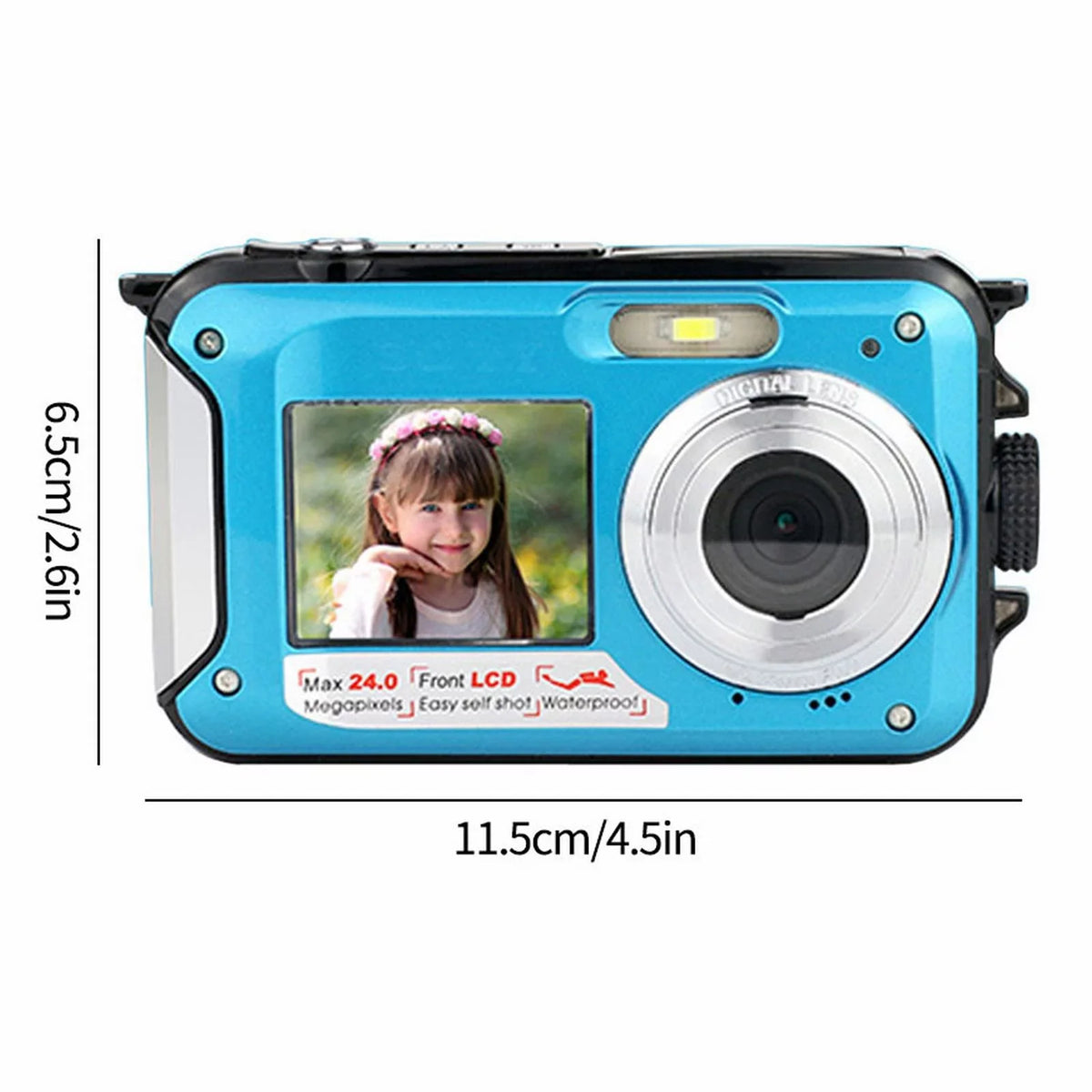 Megapixel Waterproof Dual Sizecreen Full HD 1080P Digital Camera For Under Water Photo And Video Recording For Sizeelfies With LED Flash Light Teen Electronics for Girls