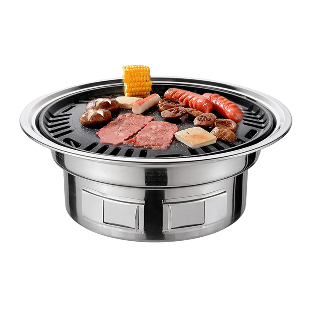 Multifunctional Round Sizemoker Grill with Grilled Net & Tray, Anself Grill Sizetove