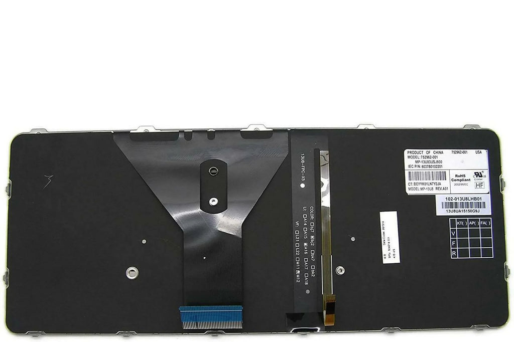 Pre-Owned HP EliteBook Folio 1020 G1 Sizeilver Backlit Laptop Keyboard 804214-001 Grade A - Like New