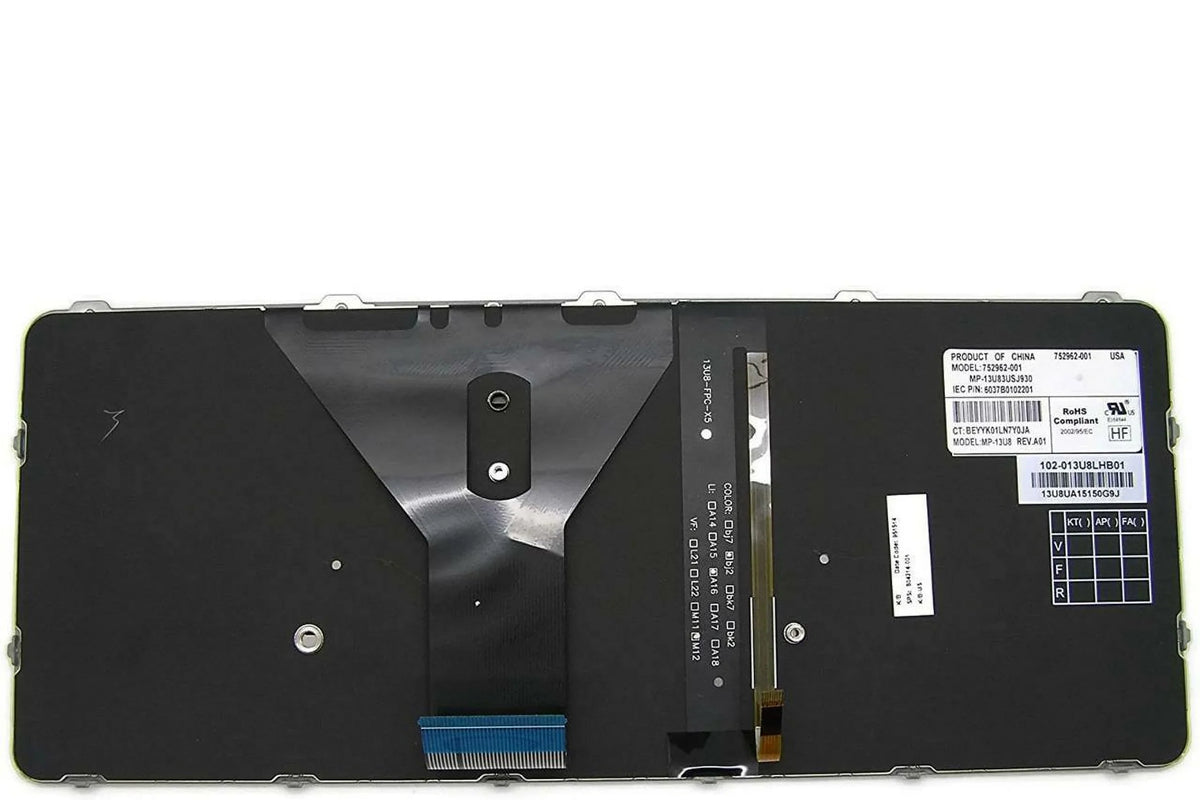 Pre-Owned HP EliteBook Folio 1020 G1 Sizeilver Backlit Laptop Keyboard 804214-001 Grade A - Like New