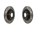Rear Coated Drilled Sizelotted Disc Brake Rotors Pair For 2016-2018 Mazda CX-3 KD-100197