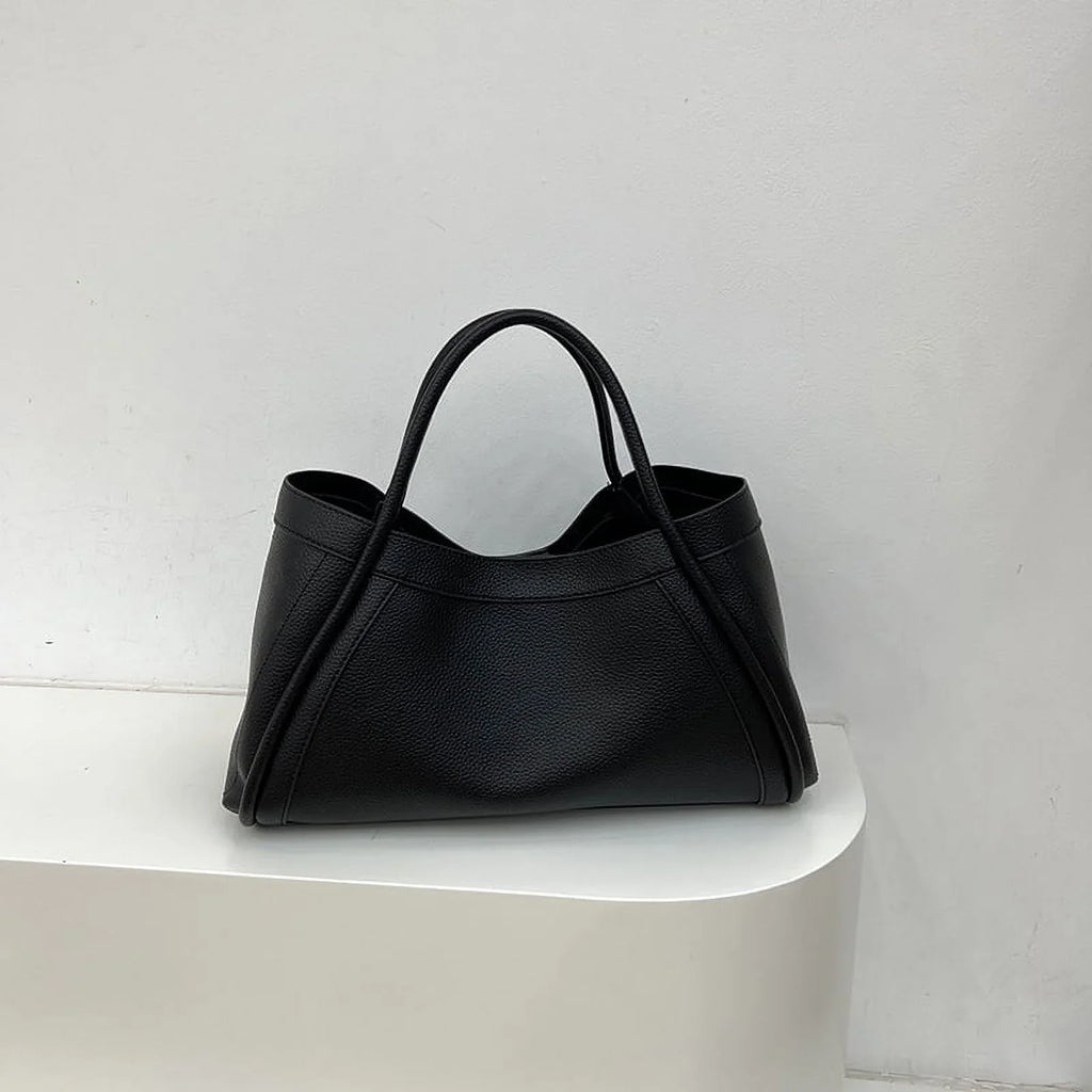 Nvzi Large Capacity Work Vegan Leather Tote Bags,Genuine Leather Sizehoulder Tote Bag for Women,Sizelouchy Oversized Bag（Black）