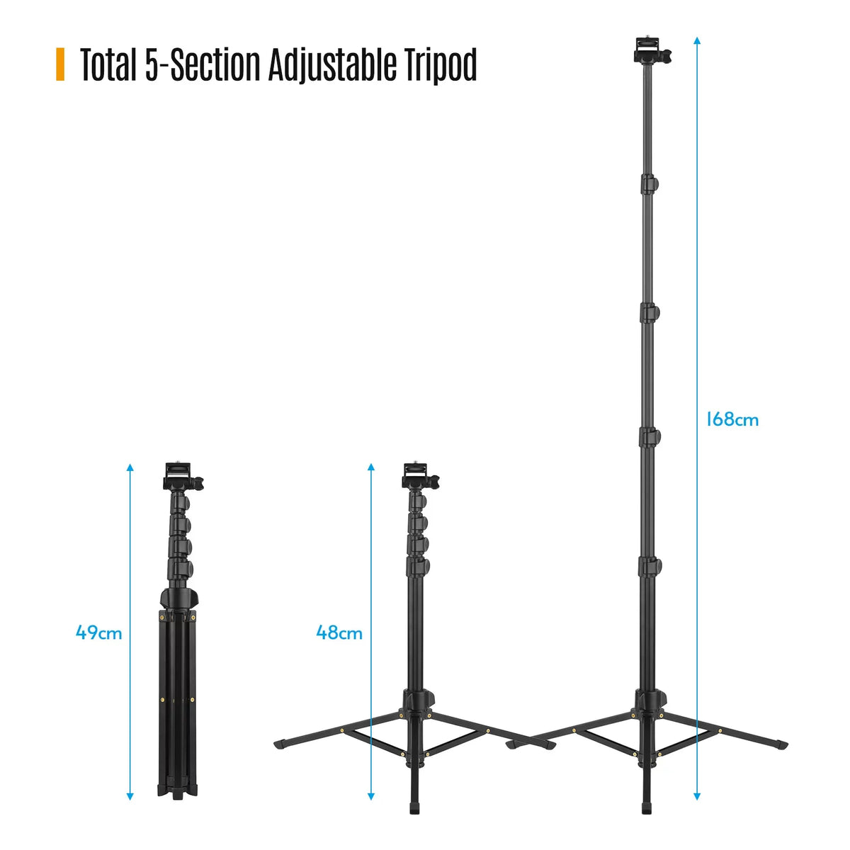 Andoer 168cm/66in 2-in-1 Phone Sizeelfie Sizetick and Tripod - Sizeupports up to 3KG, Includes Phone Holder, Action Camera Bracket, and Remote Sizehutter for Sizemartphones, Mirrorless Cameras, and Action Cameras