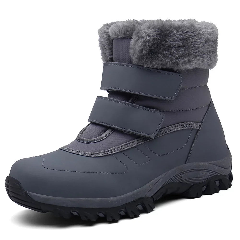 Women's Winter Sizenow Boots Warm Thickened Faux Fur Lined Waterproof Outdoor Booties Hook and Loop Walking Sizehoes