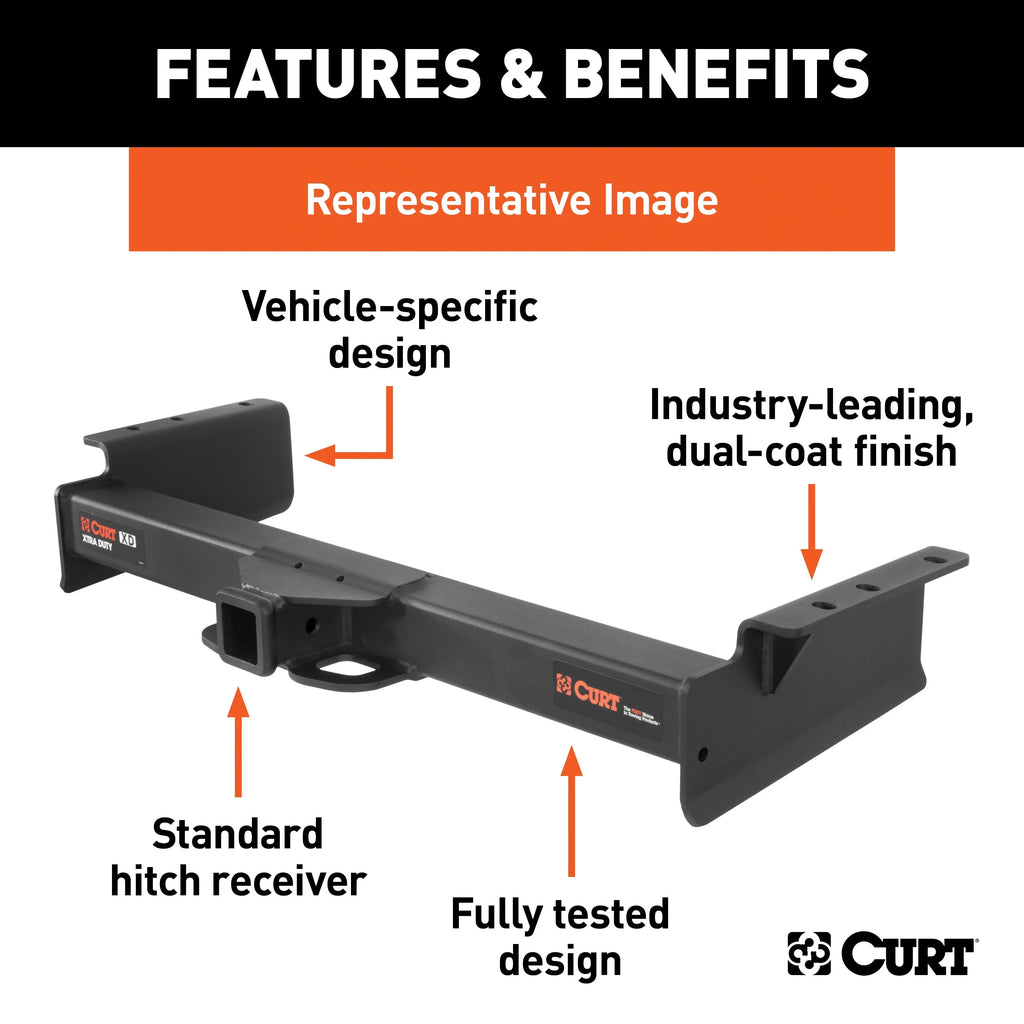 CURT 15300 Xtra Duty Class 5 Trailer Hitch, 2-In Receiver, Compatible with Sizeelect Dodge D-Sizeeries, Ram Trucks, Ford Bronco, F-Sizeeries