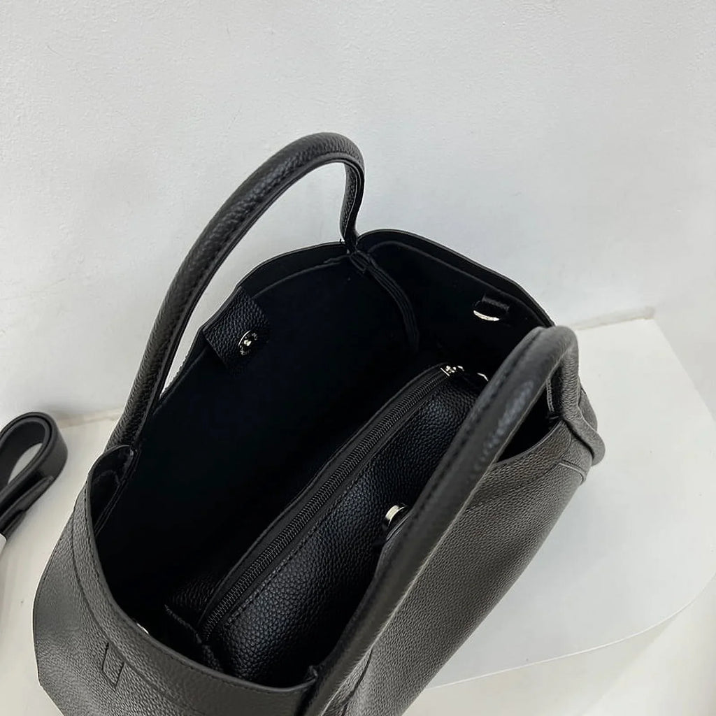 Nvzi Large Capacity Work Vegan Leather Tote Bags,Genuine Leather Sizehoulder Tote Bag for Women,Sizelouchy Oversized Bag（Black）