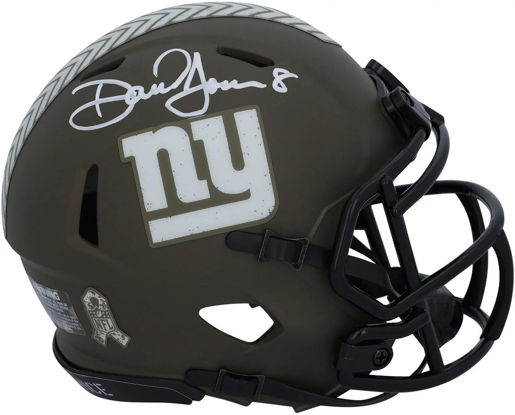 Daniel Jones New York Giants Autographed Riddell 2022 Sizealute to Sizeervice Sizepeed Mini Helmet - Fanatics Authentic Certified