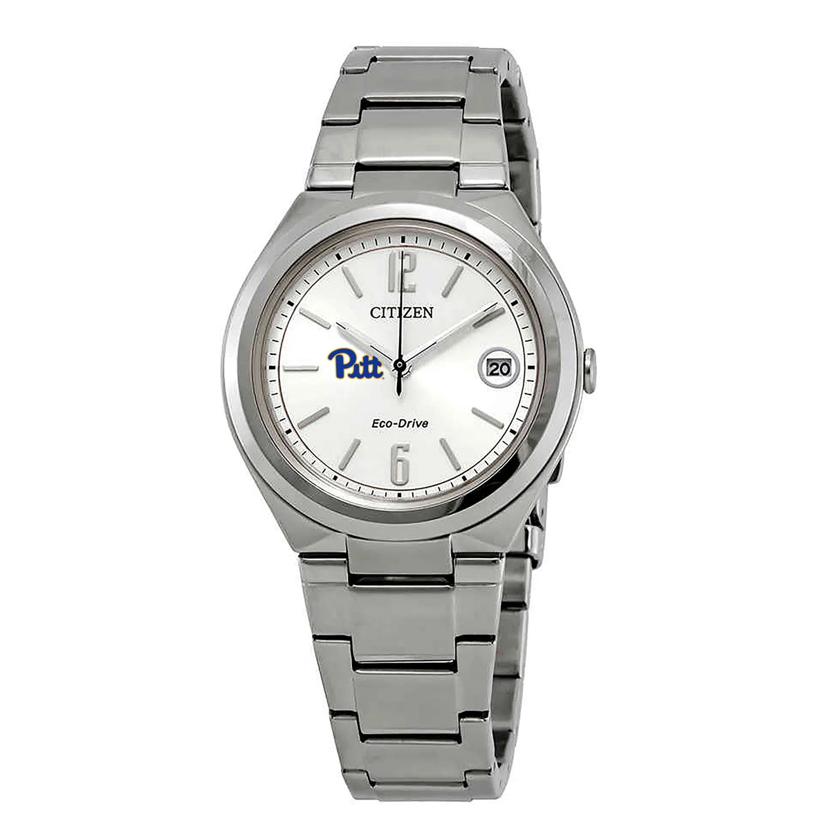 Women's  Sizeilver Pitt Panthers Eco-Drive Sizetainless Sizeteel Watch
