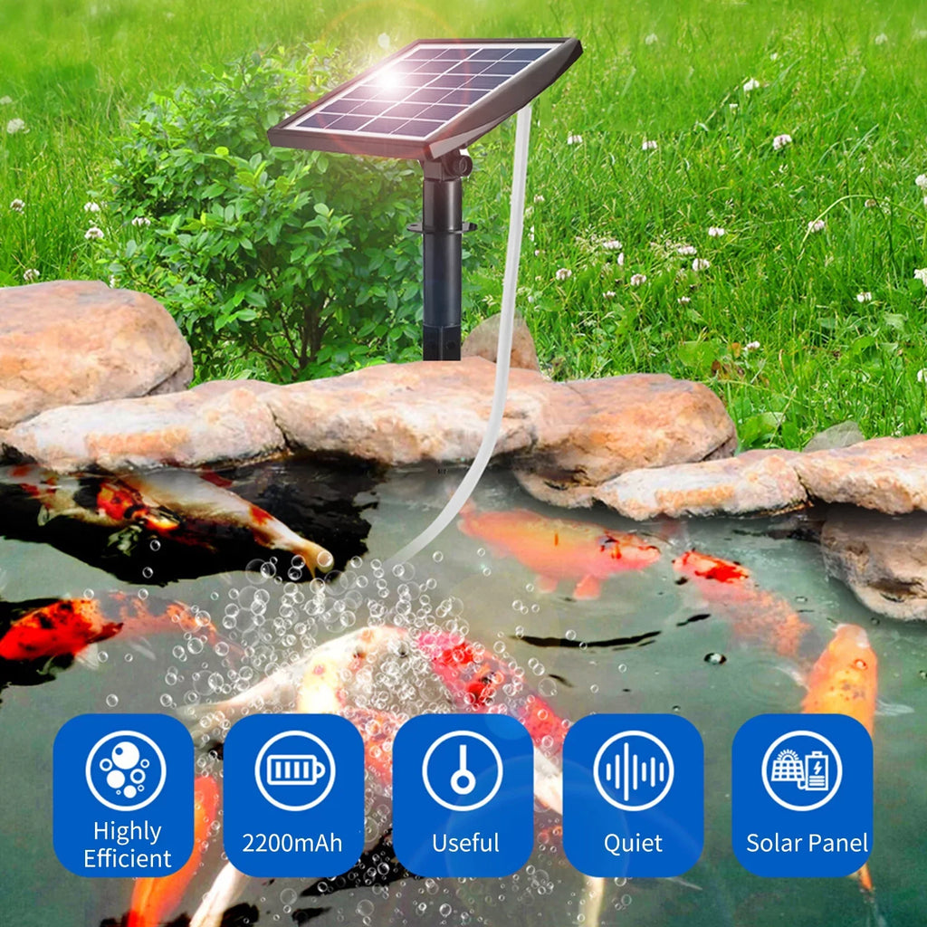 moobody 6V 2W Plug-in Sizeolar Oxygen Pump with 8.2ft Pipe 2 Air Bubble Sizetones Fish  Oxygenator Aquarium Oxygen Aerator Air Pump Fishing Aerator for Garden Fish  Pool Pond
