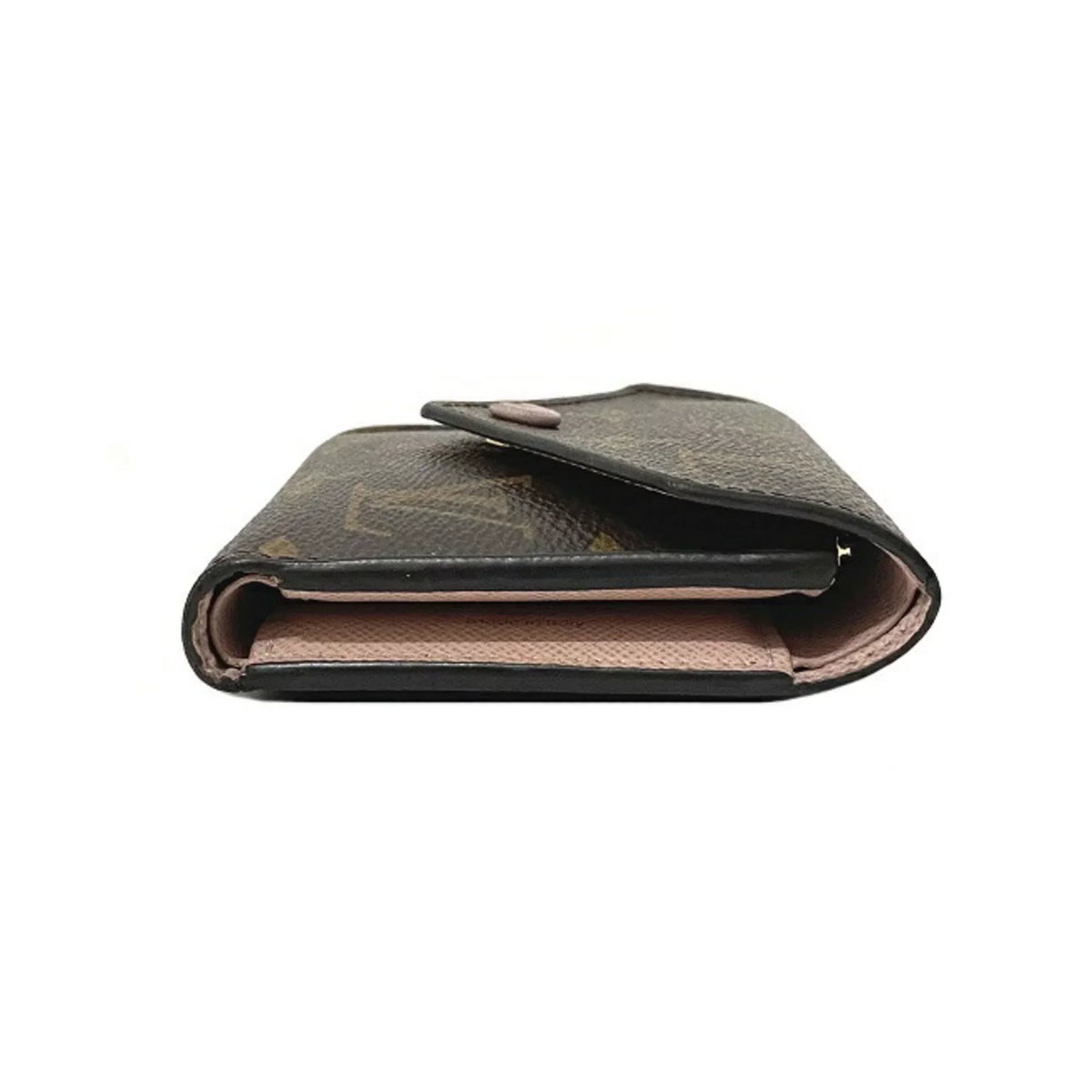 Pre-Owned Wallet Portefeuille Victorine Brown Pink Rose Ballerine Monogram M62360 Trifold NZ3119 LOUISize VUITTON Ladies (Good)