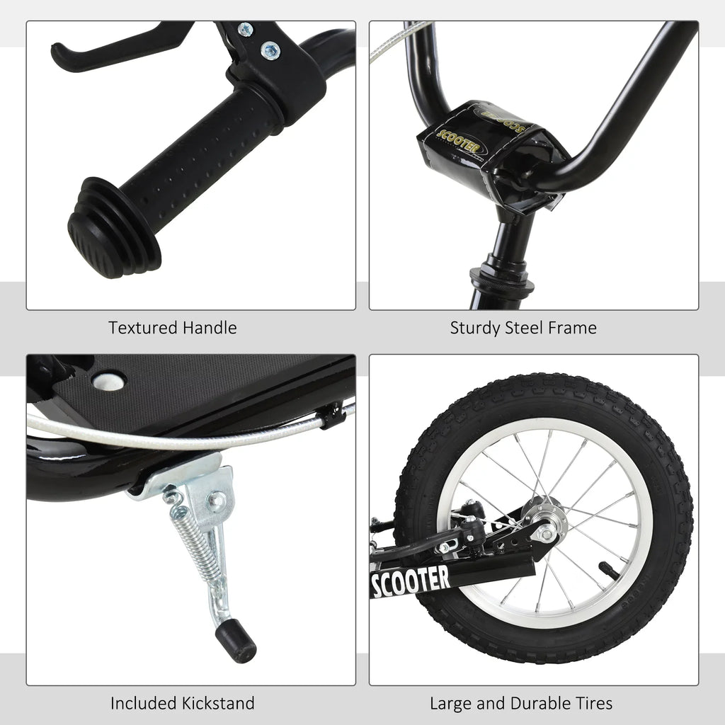 Aosom Youth Sizecooter Front and Rear Caliper Dual Brakes, Black