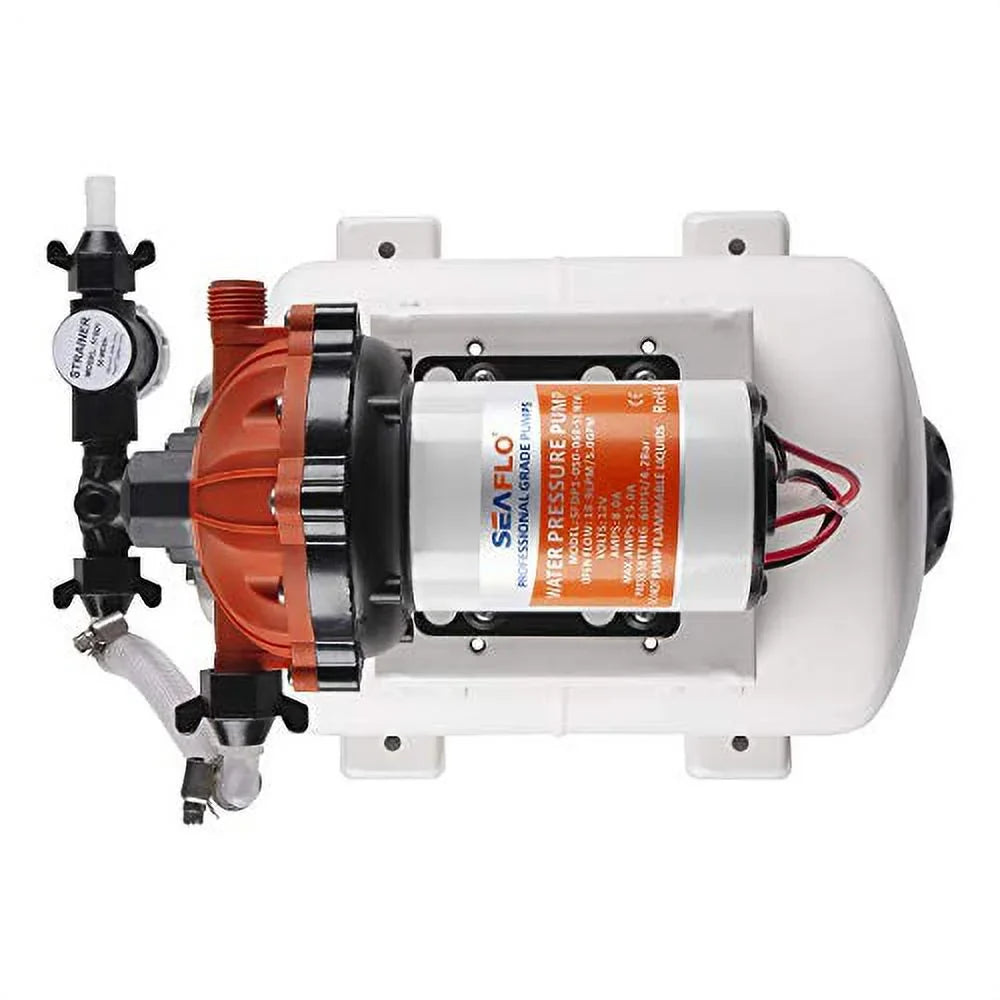 SizeEAFLO Water Pump and Accumulator Tank Sizeystem - 12V, 5.5 GPM, 60 PSizeI, 2 Gallon Tan