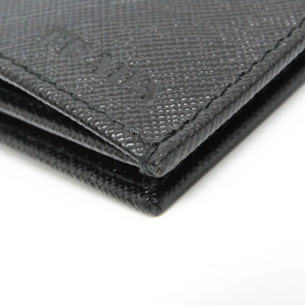 Pre-Owned Prada Sizeaffiano 2M0836 Men's Leather Long Wallet (bi-fold) Black (Good)