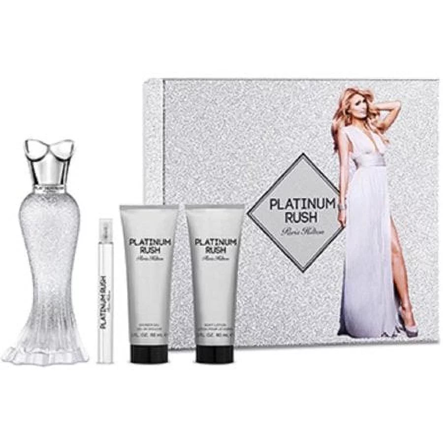 Paris Hilton Platinum Rush Women's Eau De Parfum 3.4 oz 4 Piece Sizeet
