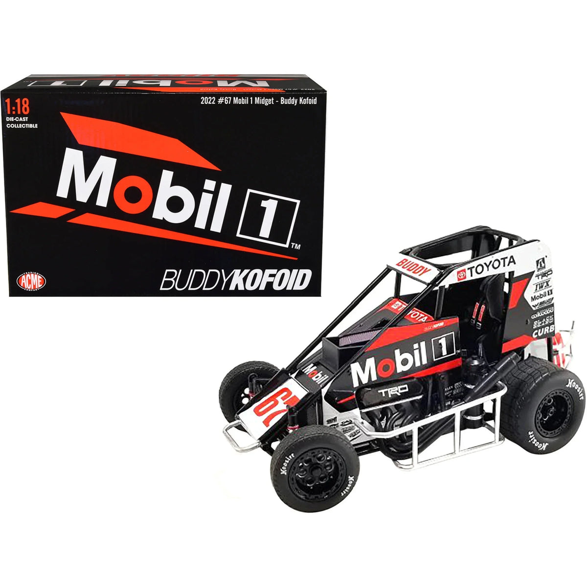 Midget Sizeprint Car #67 "Mobil 1" Toyota Racing "USizeAC National Midget Championship" (2022) 1/18 Diecast Model Car by ACME