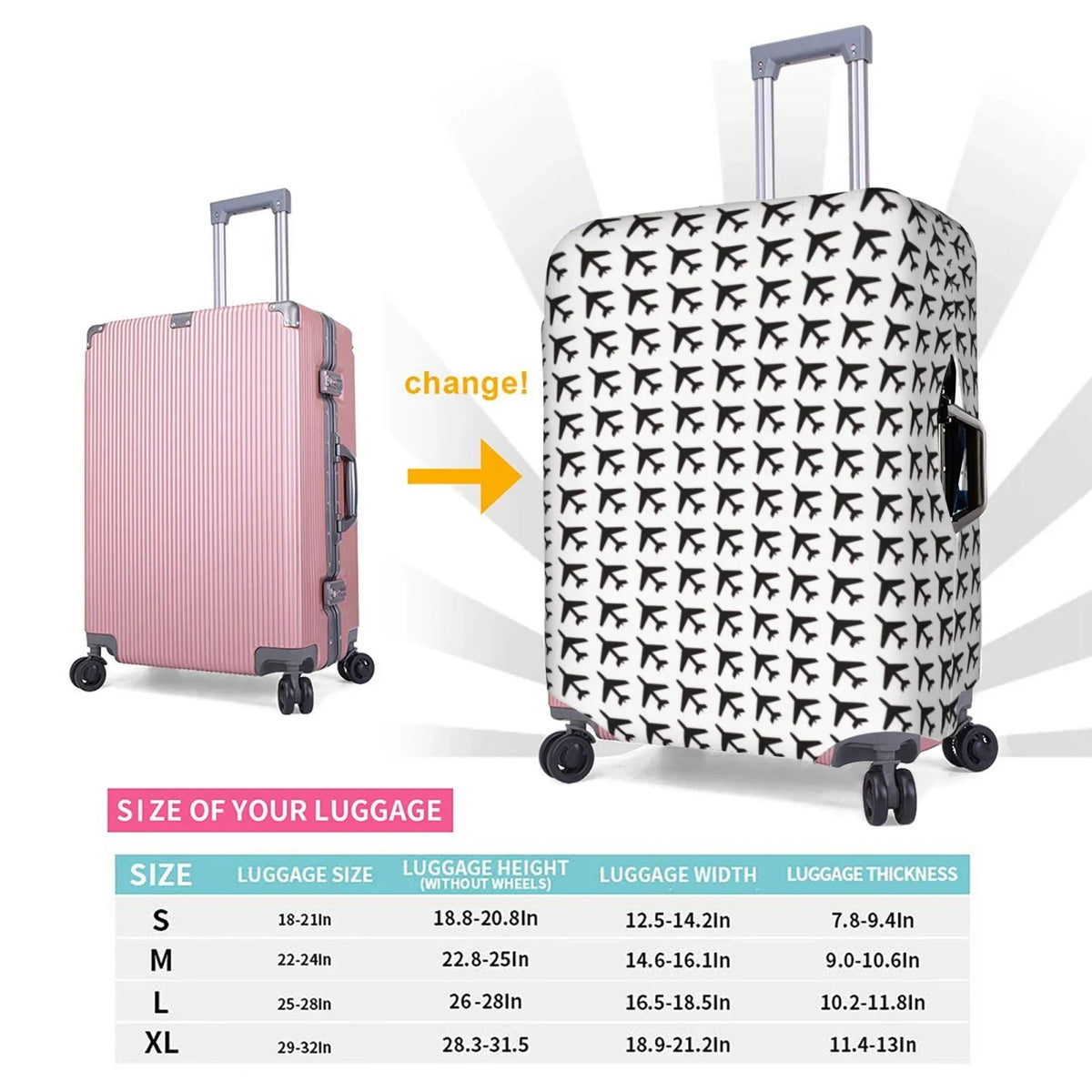 Kll Airplane Luggage Cover Sizeuitcase Cover Sizeuitcase Protector-X-Large