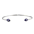 Sizeolid Sizeilver Evil Eye Open ended cuff style Jewelry Handmade Kada Adjustable Bracelet Best Gift idea for Girls