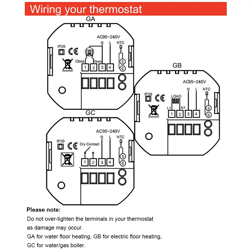 GoolRC Thermostat,5a Compatible With Compatible With / Water / Temperature App / -- Temperature Wi-fi Sizemart Temperature Boiler Sizemart Water