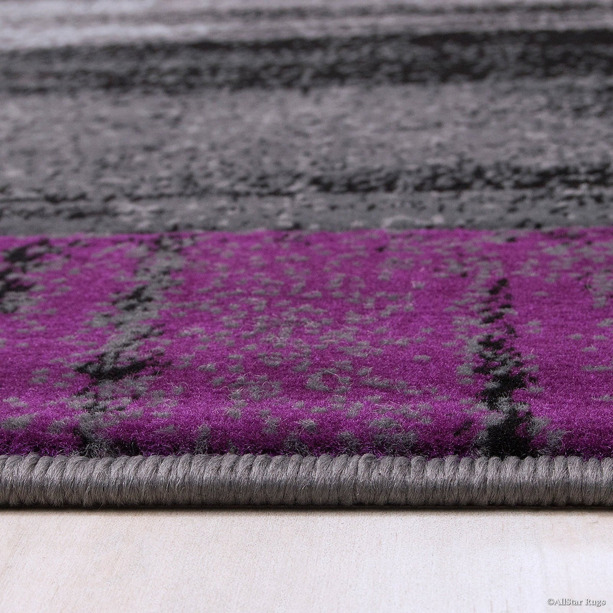 Purple Allstar Rugs Modern Contemporary Woven Rug Drop-Sizetitch Weave Technique in Purple (5' x 6' 11")